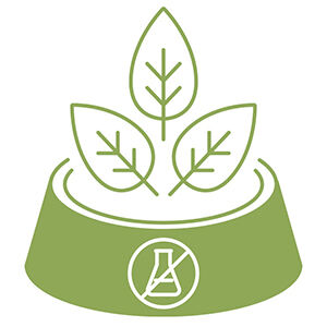 Icon eines Hundenapfs, welcher mit Blättern gefüllt ist.