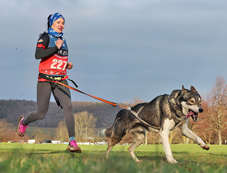 Joggerin mit Husky