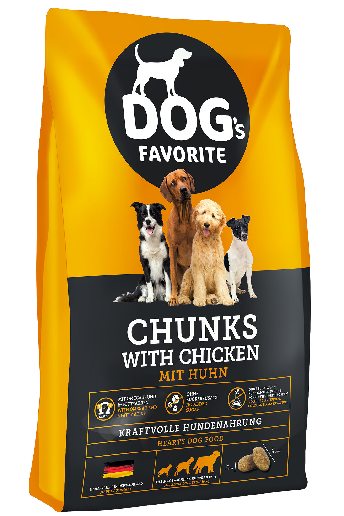 Hundefuttersack von dogs favorite in der Sorte Chicken.