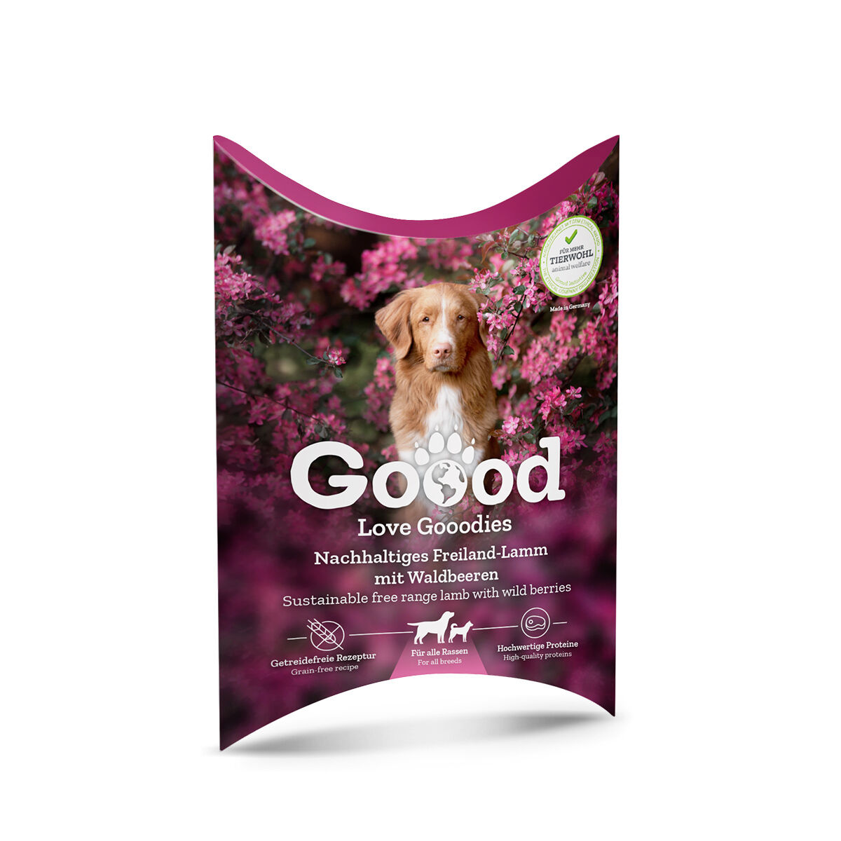 Vorderseite der Verpackung der Love Gooodies von Goood