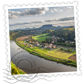 Briefmarke von Dresden von oben.