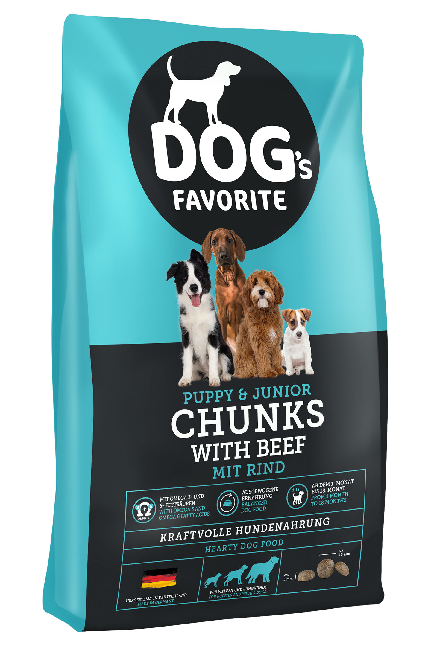 Puppy & Junior Chunks mit Rind