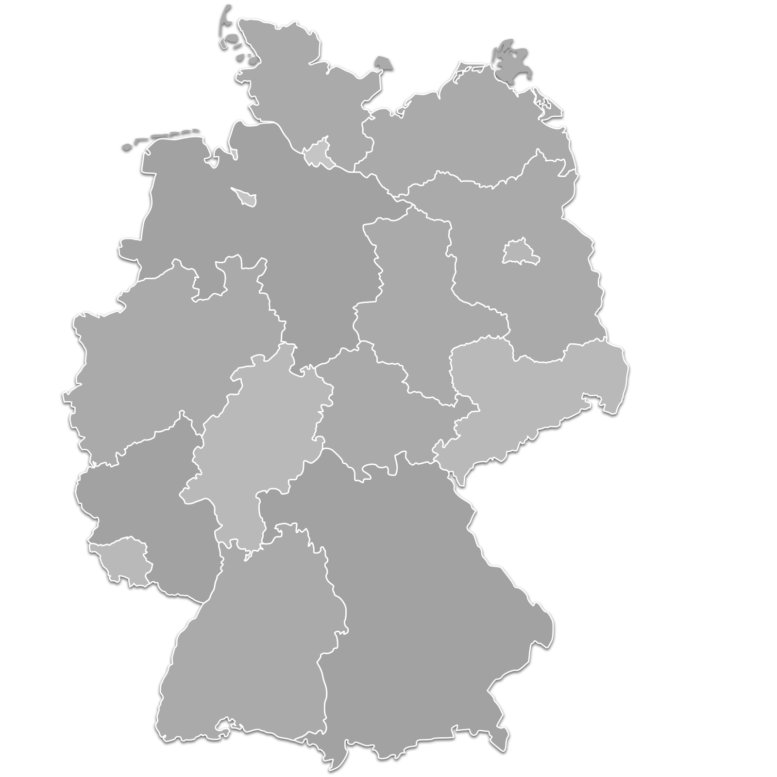 Darstellung der Deutschlandkarte in grau.