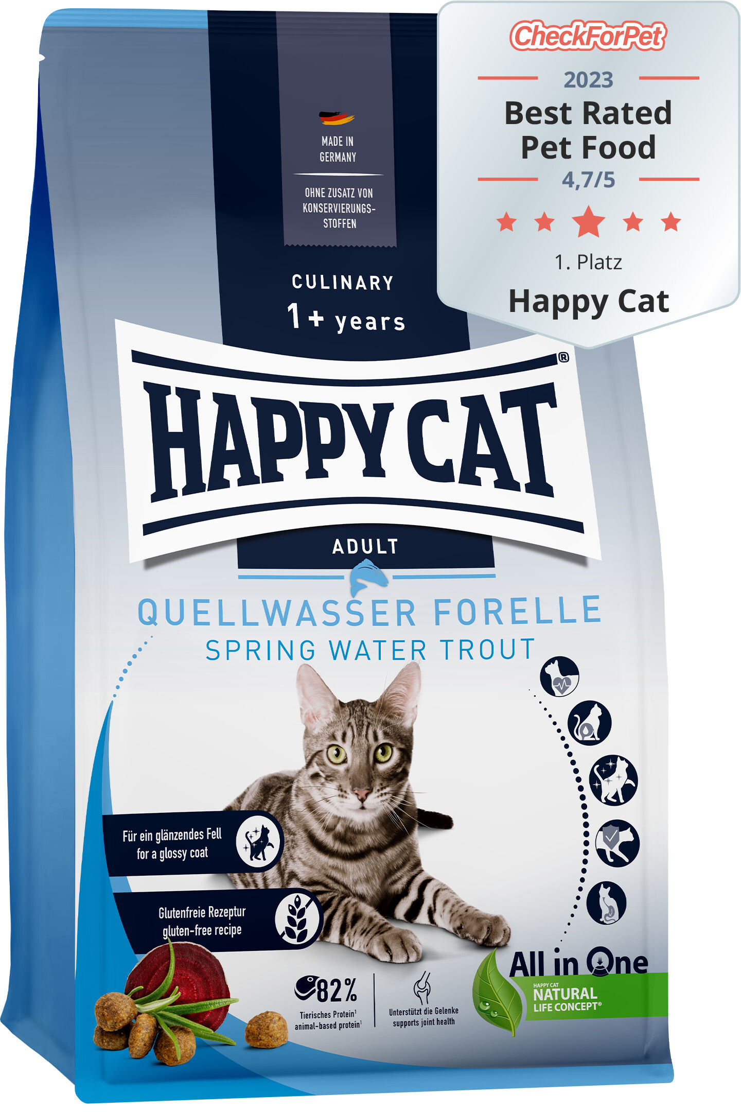 Katzenfuttersack von Happy Cat in der Sorte Culinary Quellwasser Forelle.