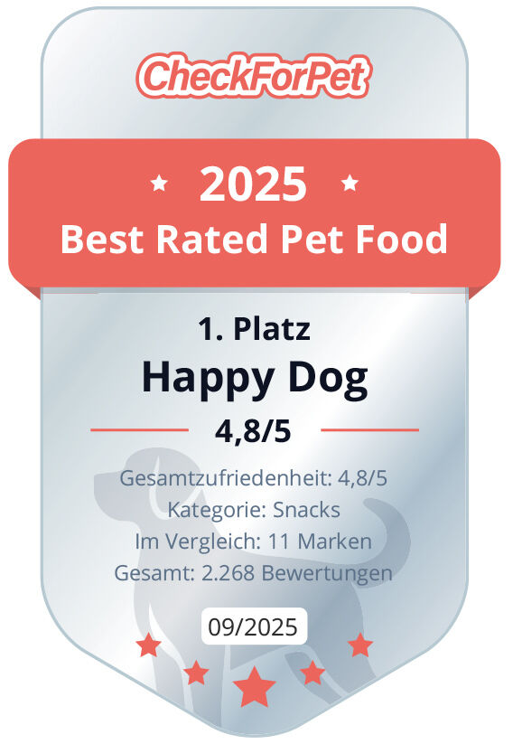 Best Rated Pet Food Siegel für Happy Dgo