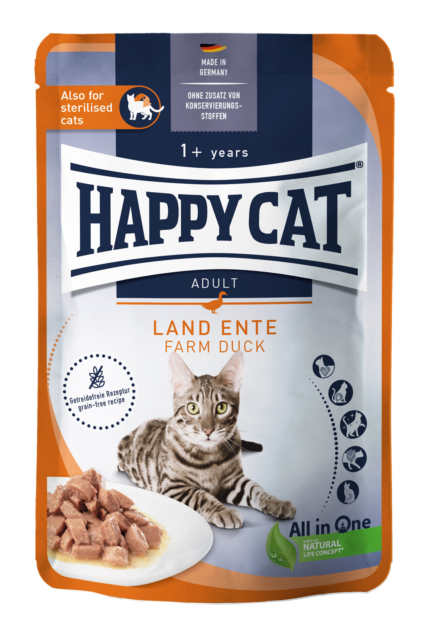 Meat in Sauce - Culinary Land-Ente (Eend) Nassfutterpackung von Happy Cat in der Sorte Culinary Land Ente.