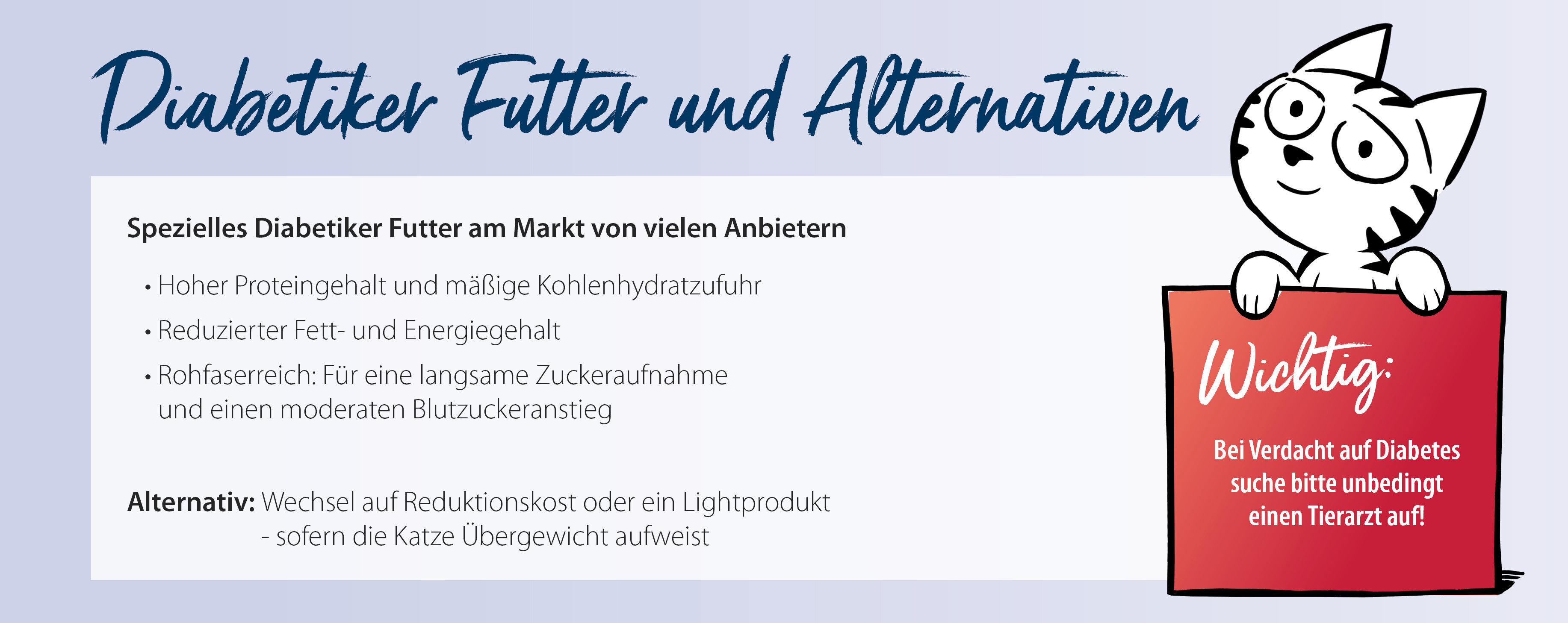 Info zu Futter für Diabetiker-Katzen