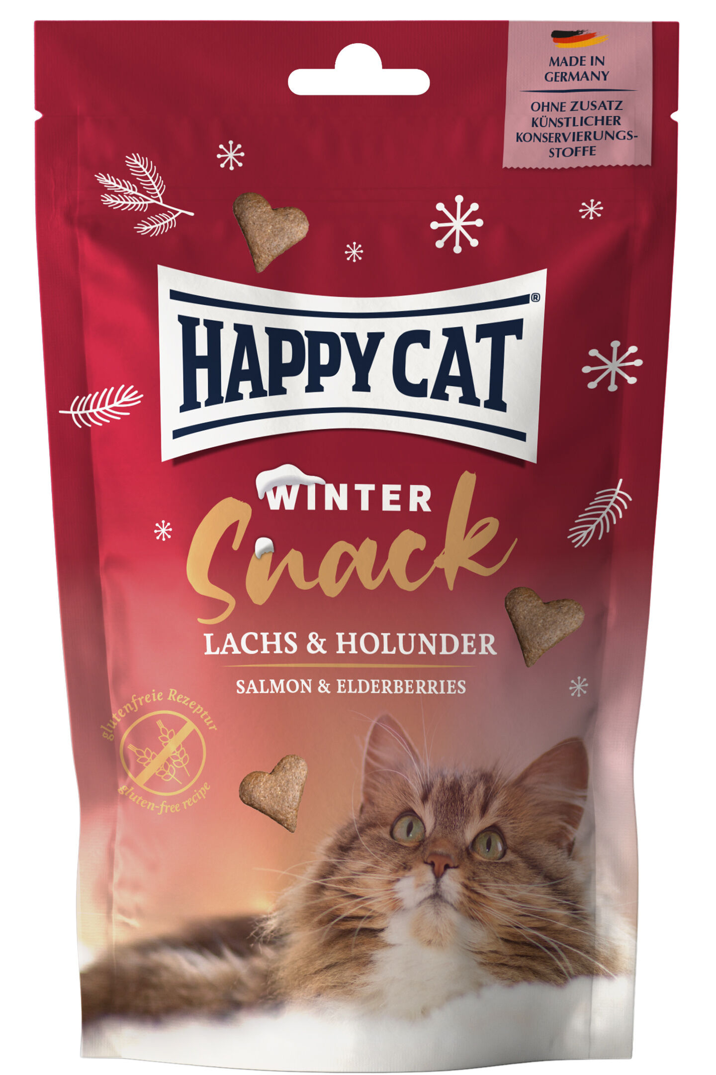 Katzensnackverpackung der Marke Happy Cat in der Sorte Ostersnack.