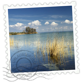 Briefmarke Schilf in See.