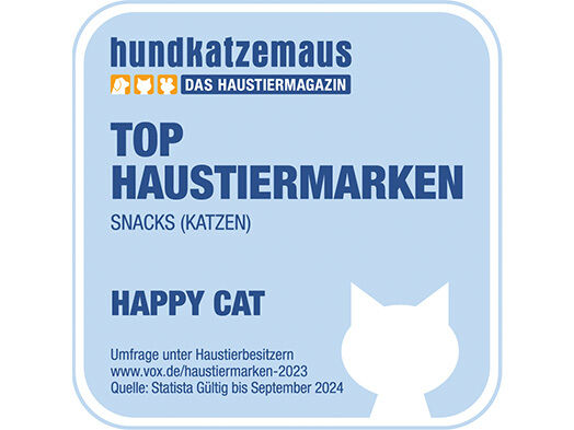 Siegel zur Auszeichnung als Top Haustiermarke 2023 vom Haustiermagazin hundkatzemaus