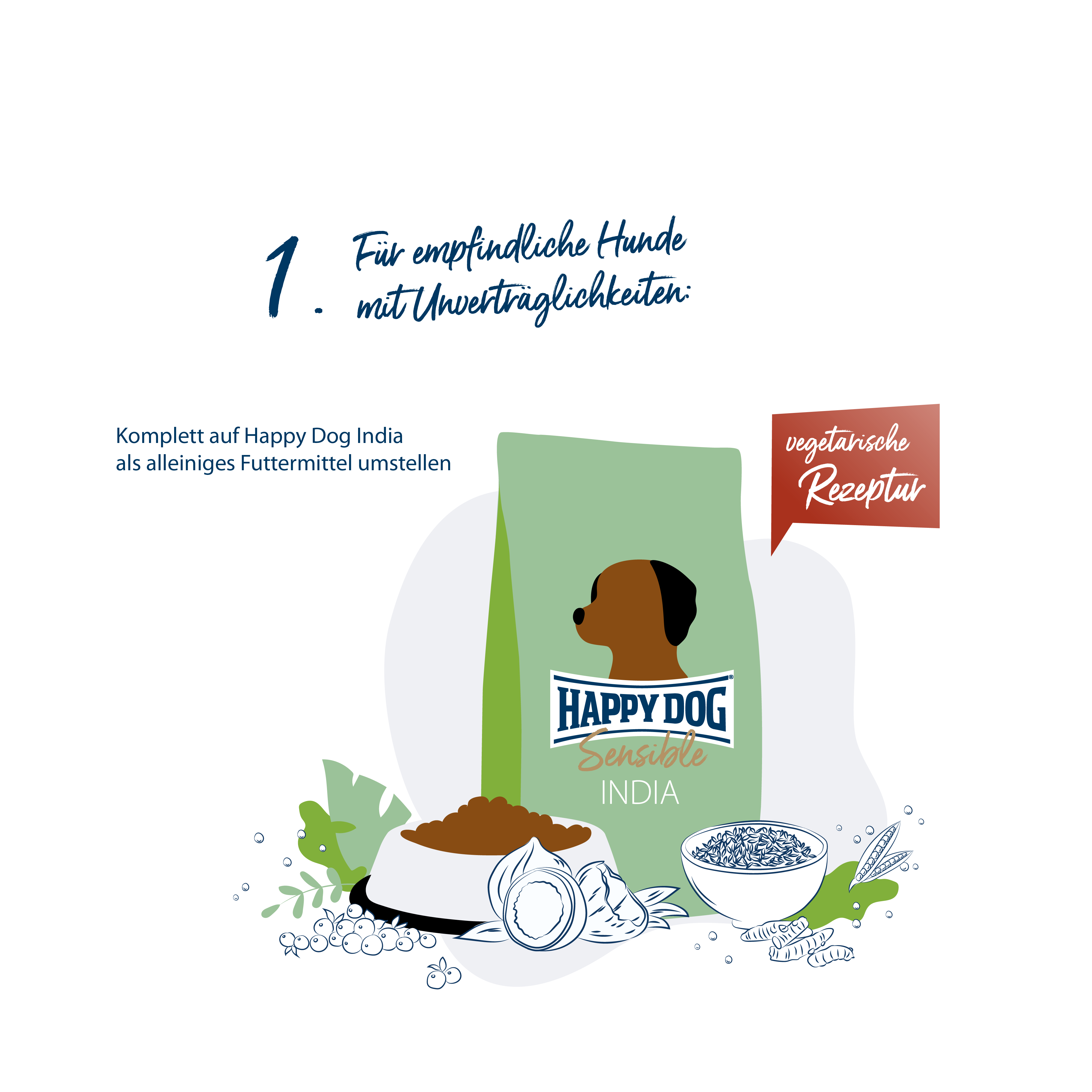 Vegetarisches Hundefutter für empfindliche Hunde