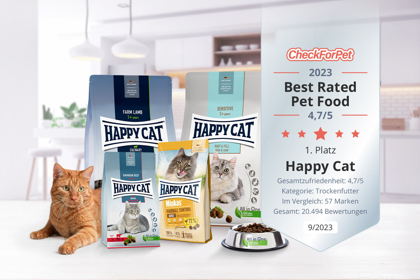 Best Rated Petfood Siegel für Happy Cat Trockenfutter