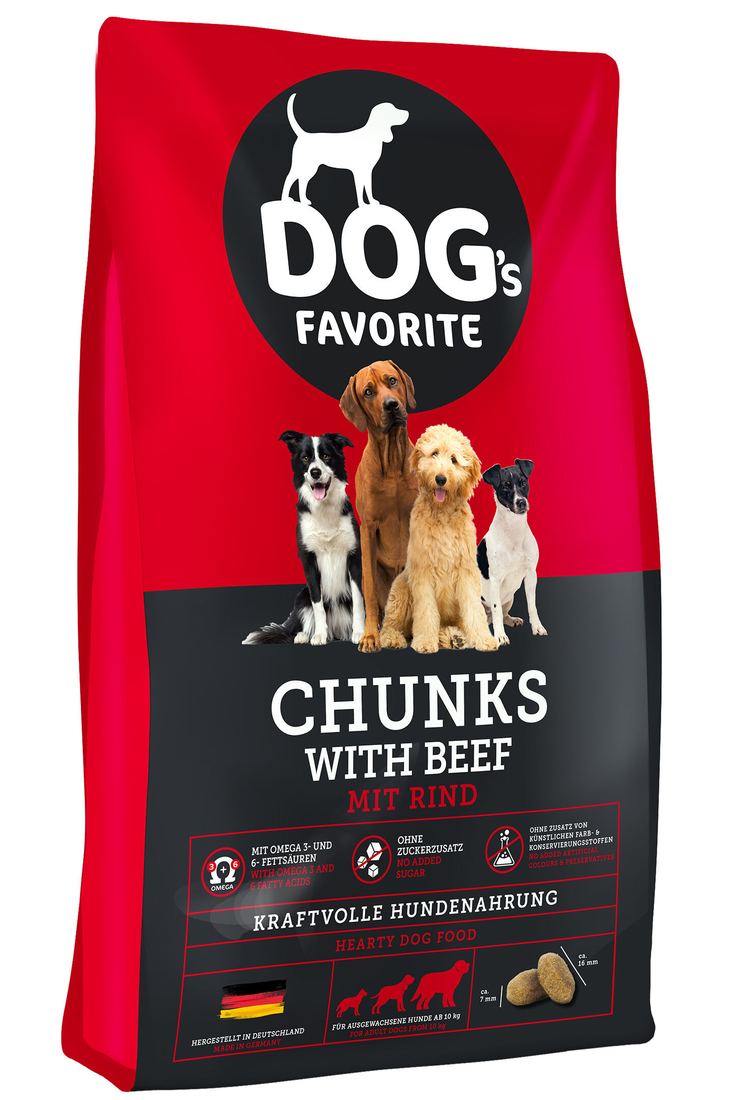 Hundefuttersack von dogs favorite in der Sorte Rind.