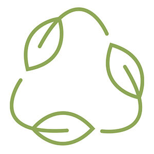 Icon eines Dreiecks bestehend aus Pflanzen.
