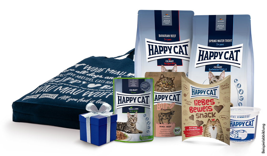 Beispielhafter Inhalt einer Happy Cat Probiertasche